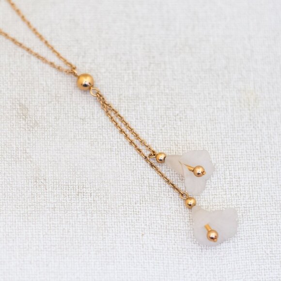 19 inch, Vintage Bell Flower Gold Tone Tassel Necklace by Avon - T24 - Picture 1 of 3